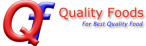 Quality Foods logo featuring stylized orange and blue QF letters with the text 'Quality Foods - Purest Quality Since 1968'.